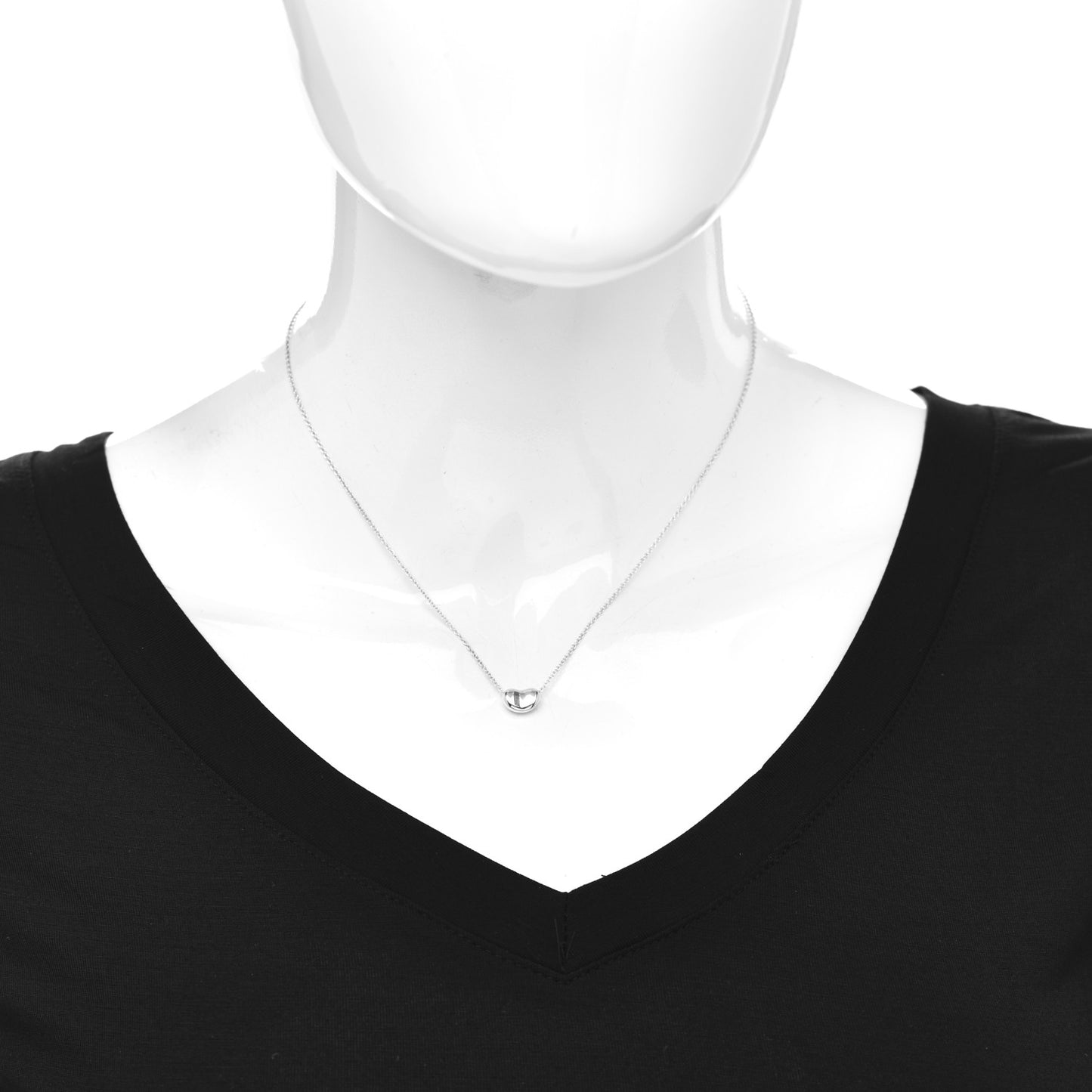 Sterling Silver 9mm Elsa Peretti Bean Pendant Necklace