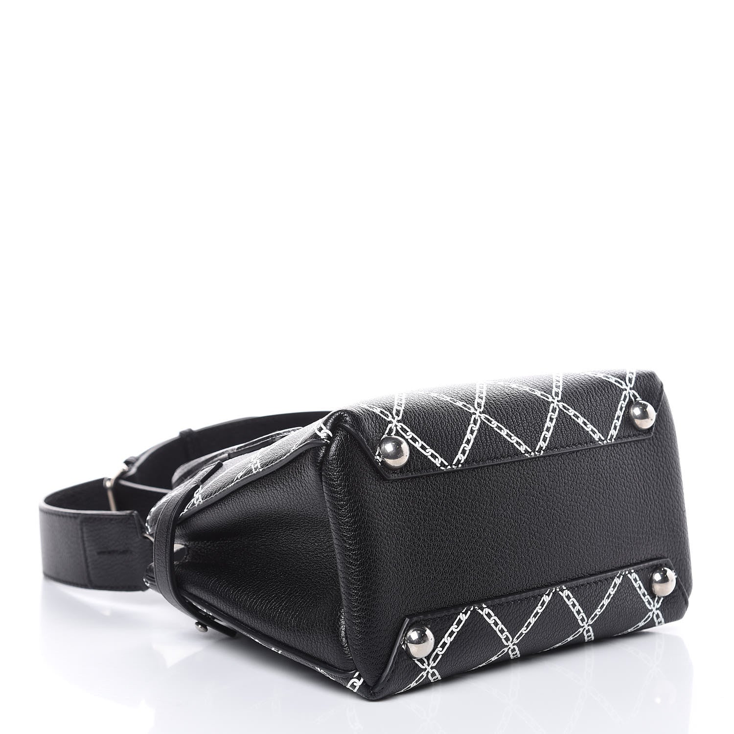Burberry Goatskin Link Print Baby Banner Tote Black 4 of 9