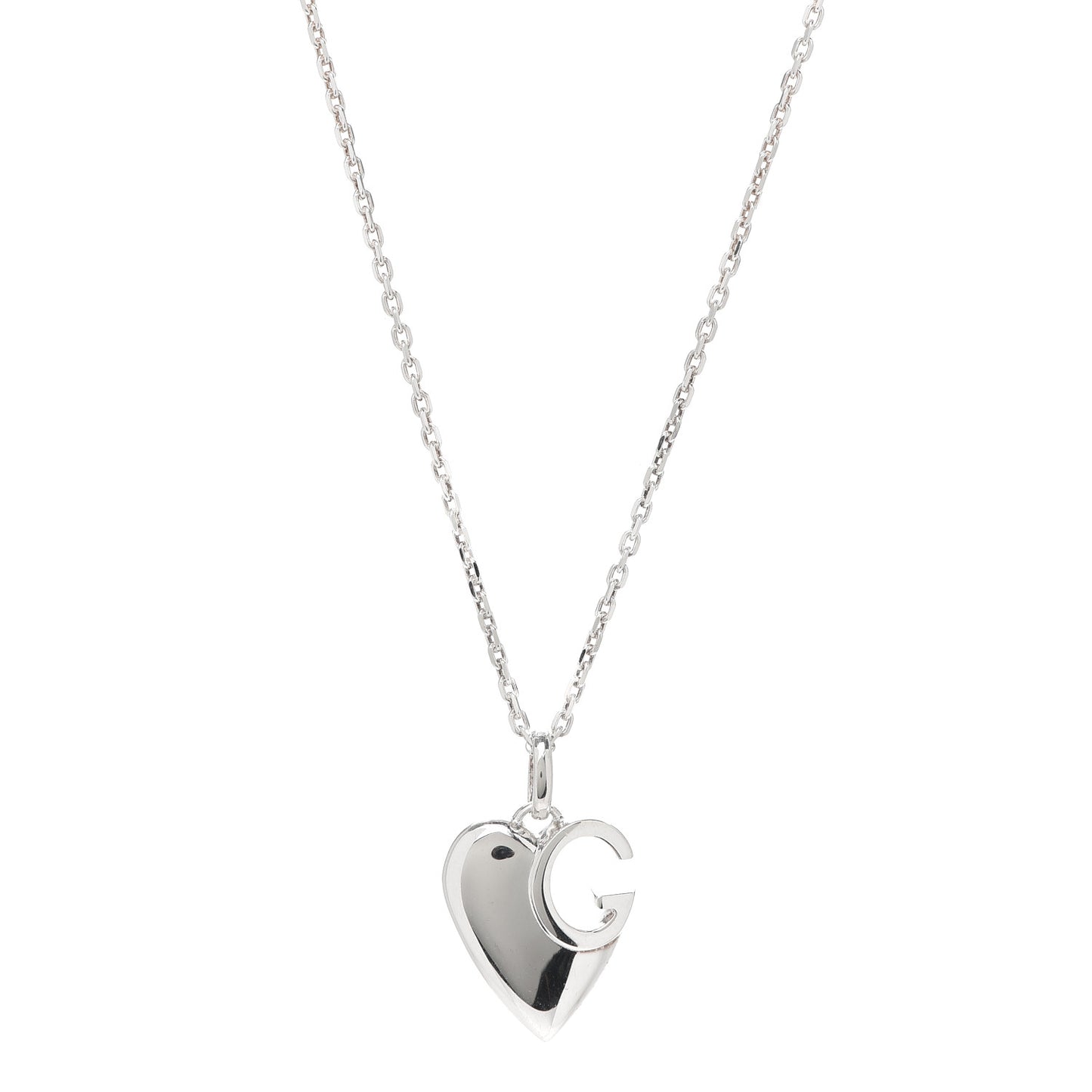 Sterling Silver Charlotte Cutout G Heart Pendant Necklace