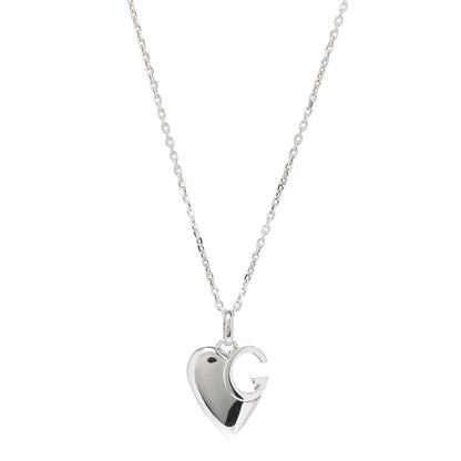 Gucci Sterling Silver Charlotte Cutout G Heart Pendant Necklace 1 of 6
