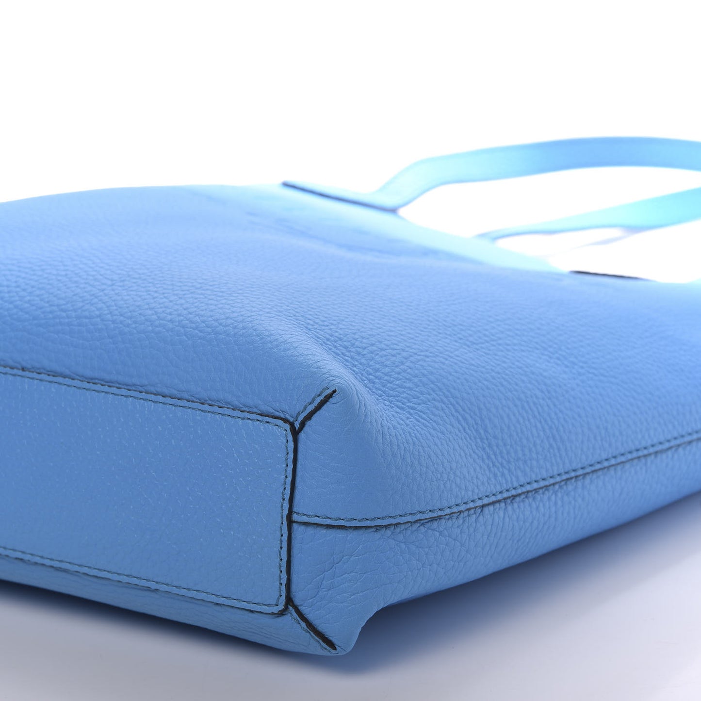 Grainy Calfskin Remington Tote Neon Blue