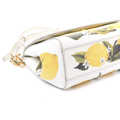 Dolce & Gabbana Dauphine Lemon Print Small Miss Sicily Satchel White 6 of 8