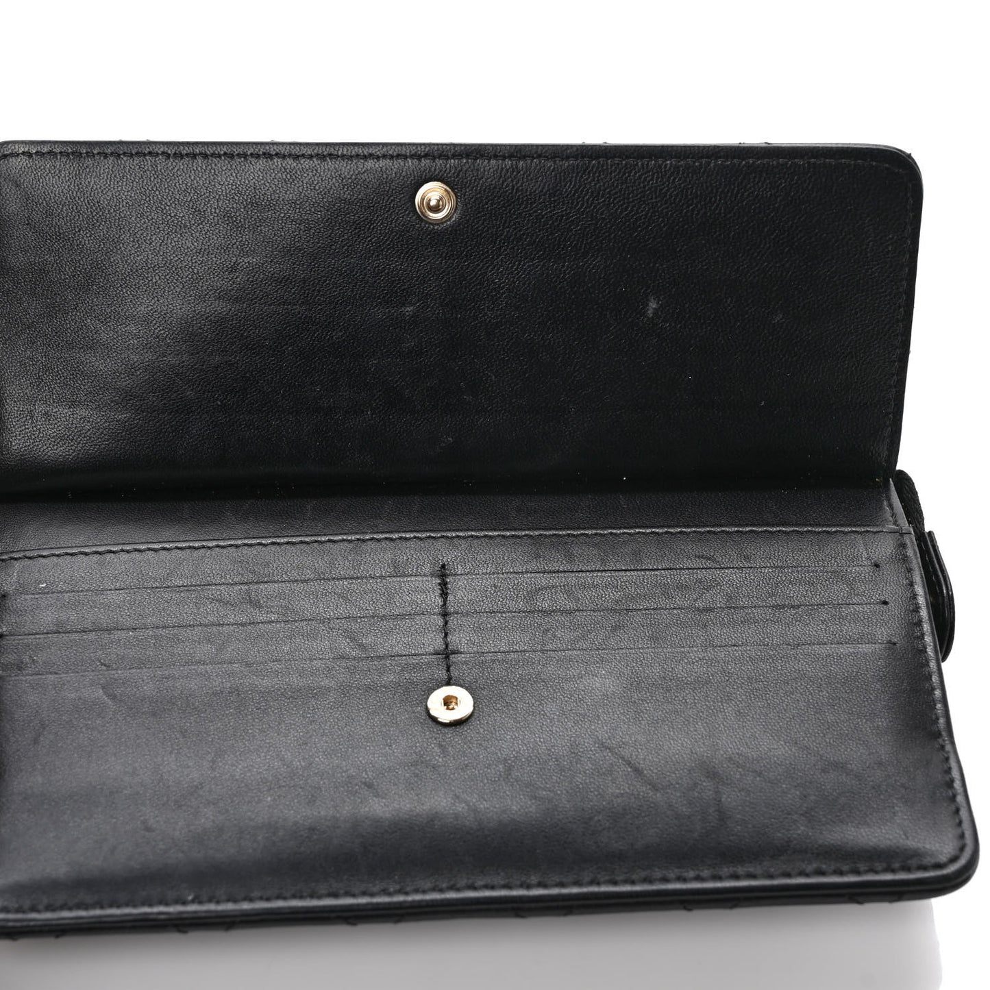 Lambskin Quilted All About Chanel Charm Wristlet Wallet Black