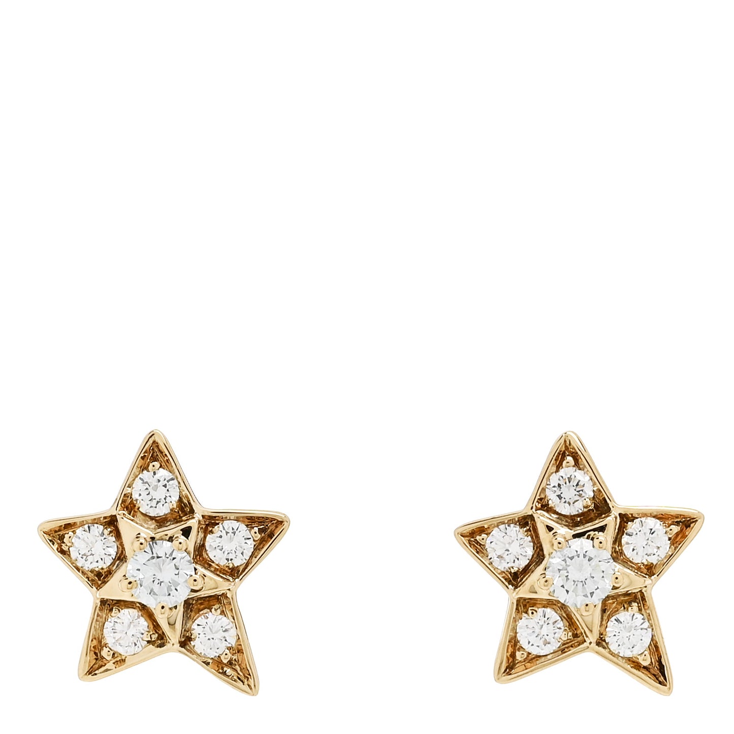 18K Yellow Gold Diamond Small Comete Geode Earrings