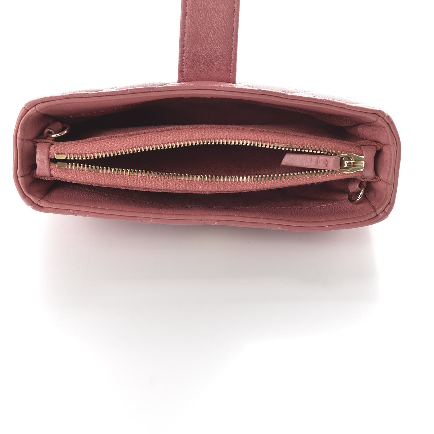 Chanel Lambskin Quilted Valentine Charms Mini Phone Holder Crossbody Pink 5 of 10