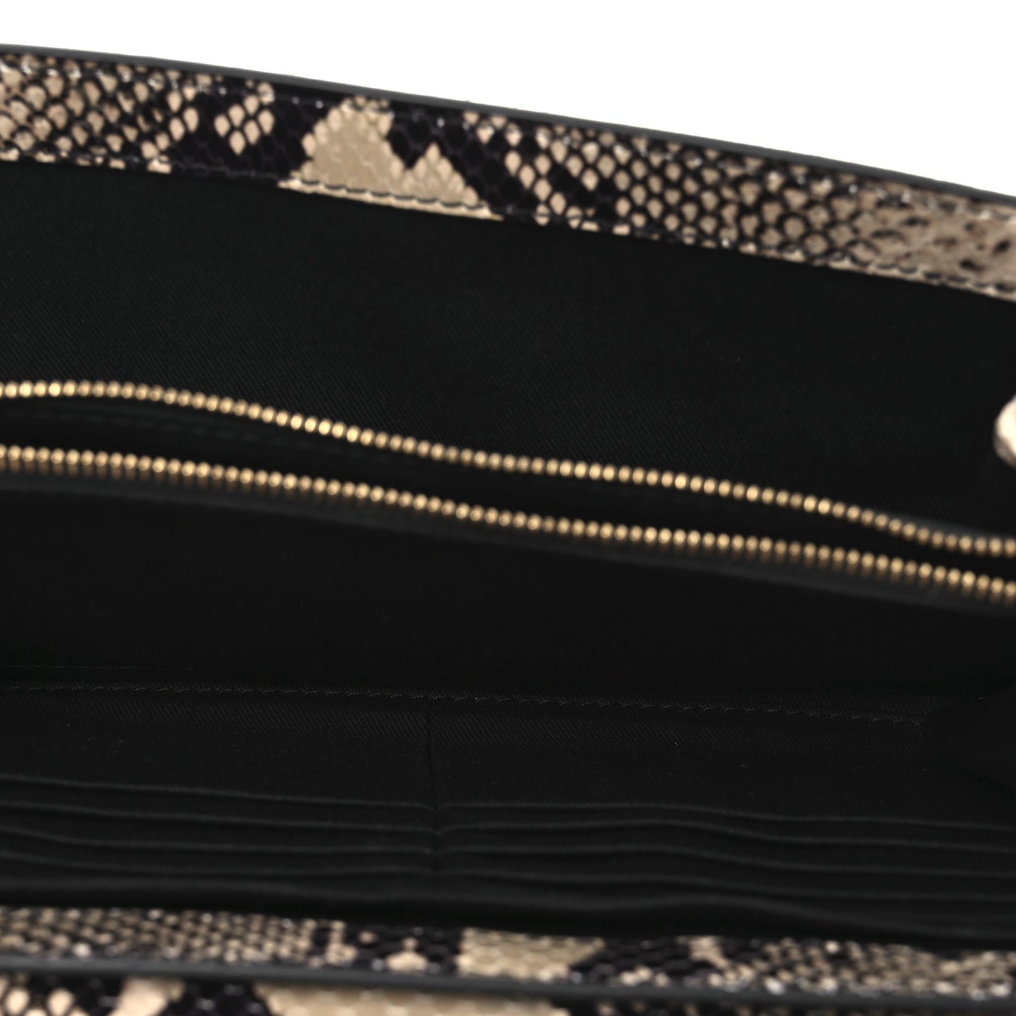 Snakeskin Virtus Wallet On Chain Beige Black