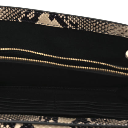 Versace Snakeskin Virtus Wallet On Chain Beige Black 5 of 10