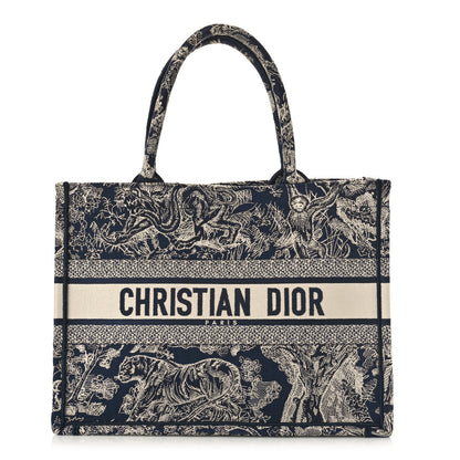 Christian Dior Canvas Embroidered Medium Dioriviera Toile De Jouy Reverse Book Tote Blue 1 of 9