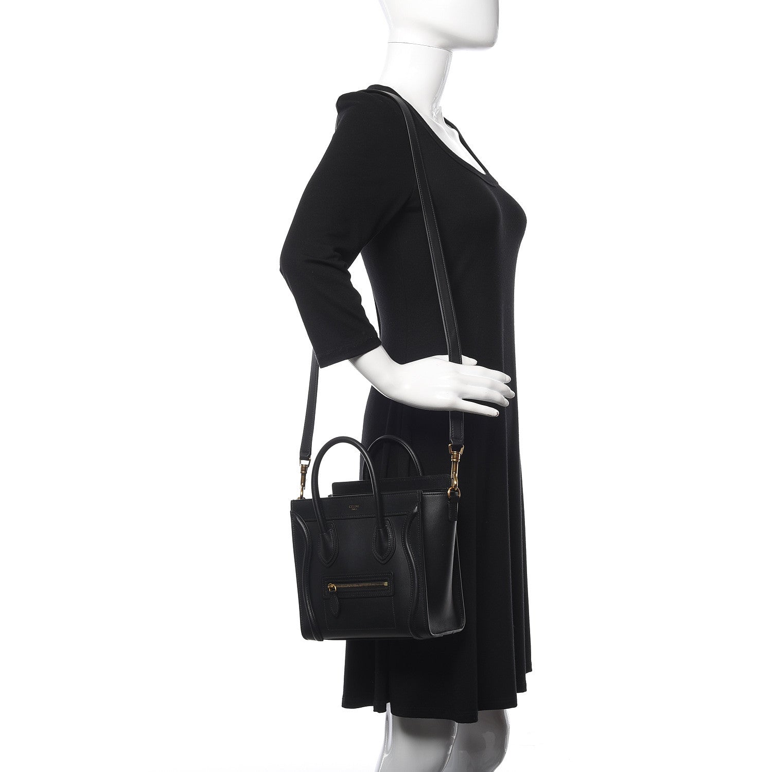 Celine Smooth Calfskin Nano Luggage Black 2 of 12