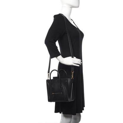 Celine Smooth Calfskin Nano Luggage Black 2 of 12