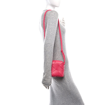 Bottega Veneta Lambskin Maxi Intrecciato Mini Cassette Camera Bag Cranberry 2 of 9