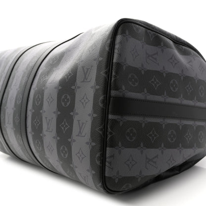 Louis Vuitton X NIGO Monogram Eclipse Stripes LV Keepall Bandouliere 50 15 of 16