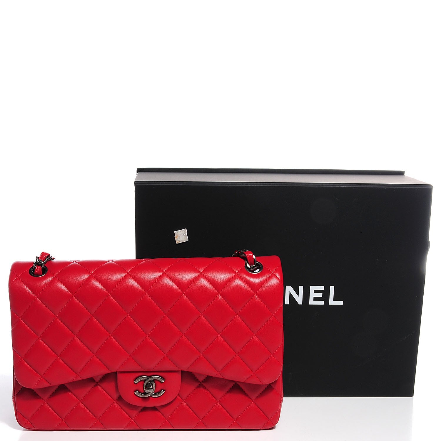 Chanel Lambskin Quilted Jumbo Double Flap Red 5 of 9