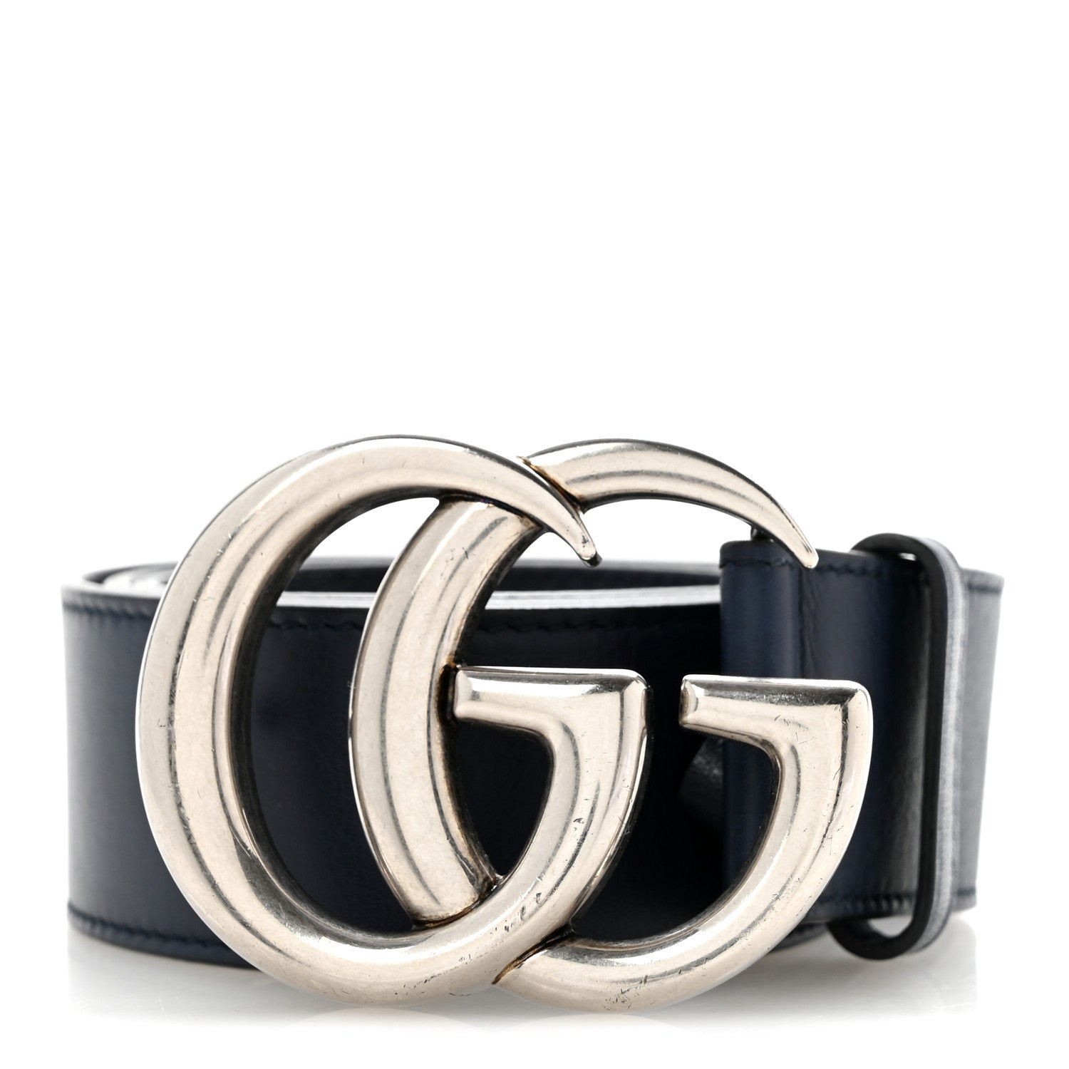 Gucci Moon Calfskin Nickel Double G 40mm Belt 85 34 Blue 1 of 8