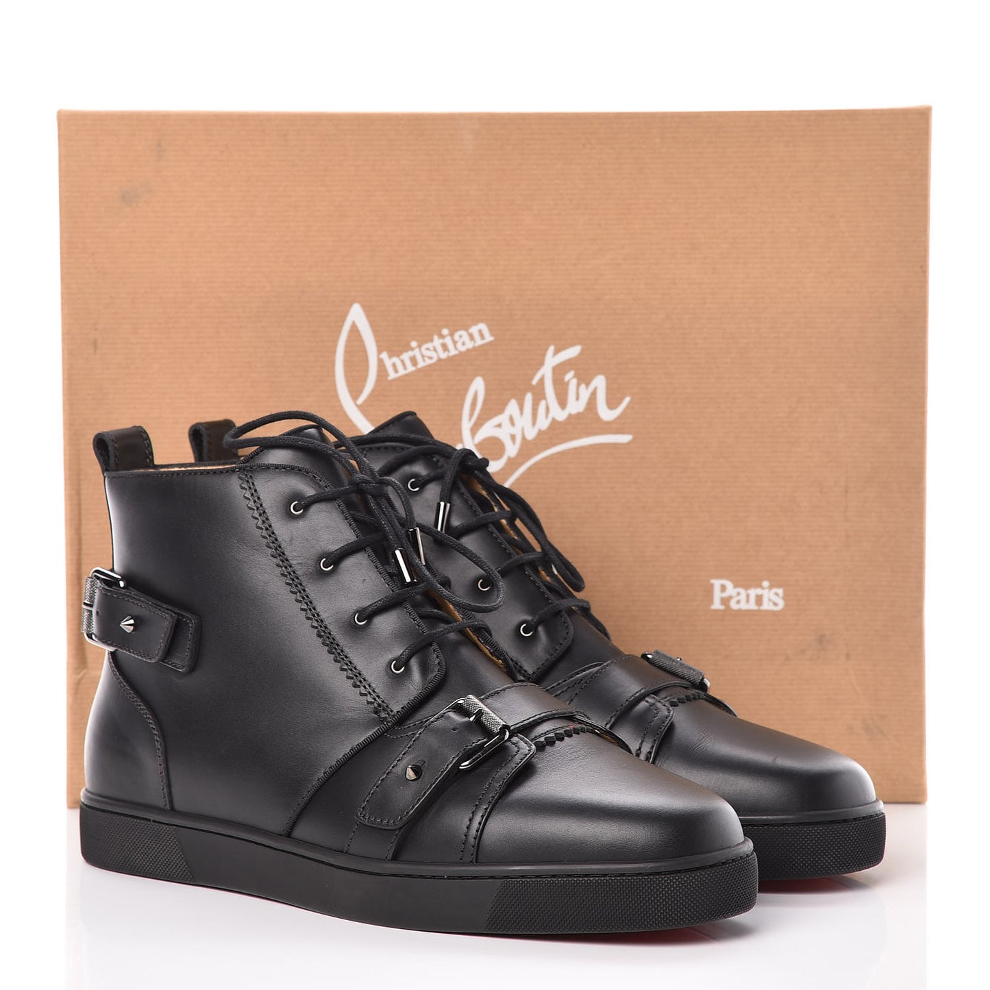 Calfskin Mens Nono Strap Flat Sneakers 45 Black