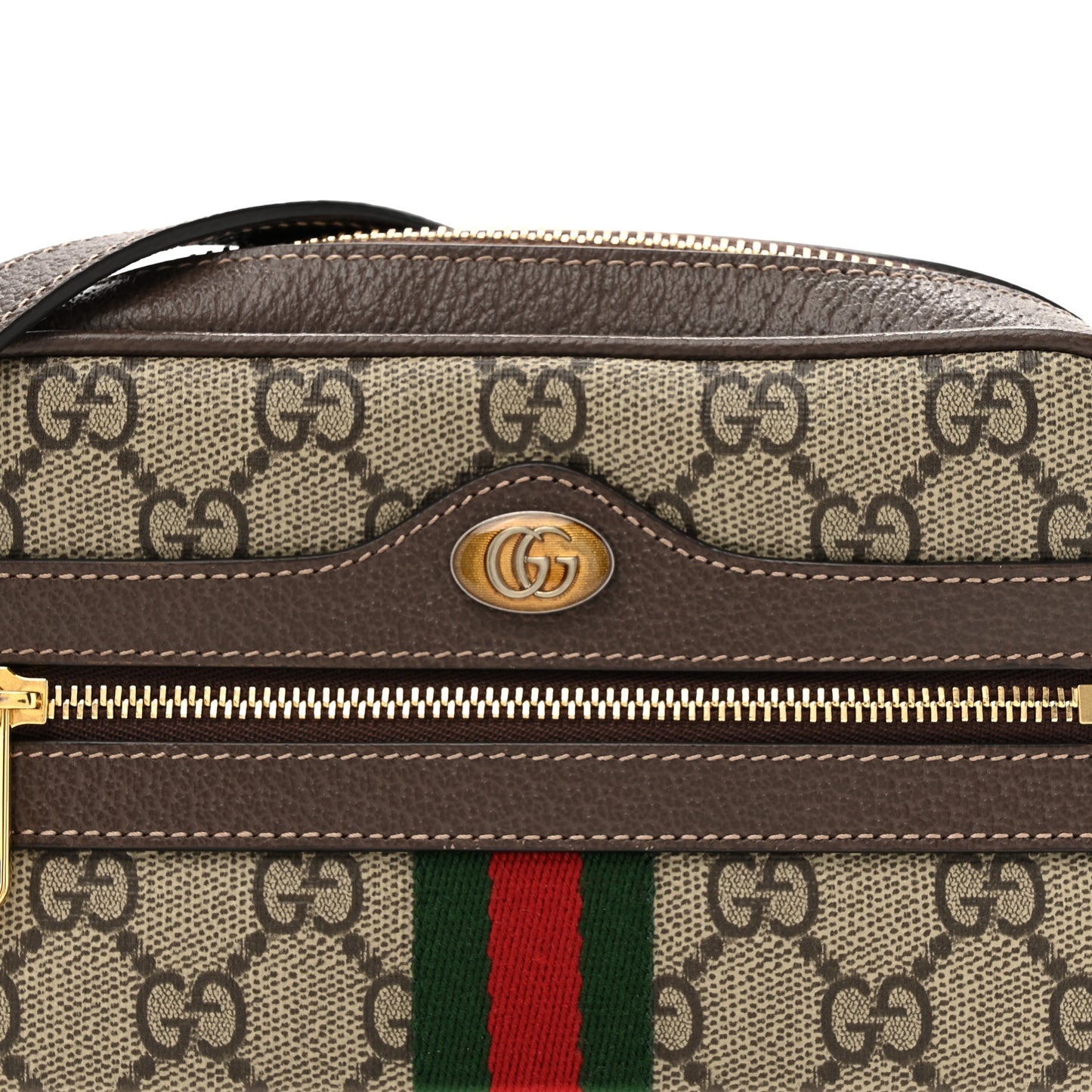 GG Supreme Monogram Web Mini Ophidia Shoulder Bag Brown