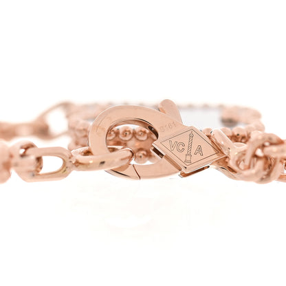 Van Cleef & Arpels 18K Rose Gold Gray Mother of Pearl 5 Motifs Vintage Alhambra Bracelet 6 of 7