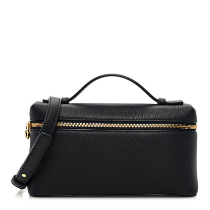 Loro Piana Grained Calfskin L19 Extra Pocket Pouch Navy 1 of 9
