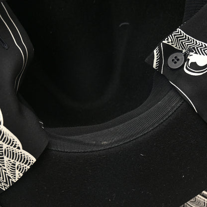 Hermes Feutre Silk Zouaves et Dragons Finesse Dahlia Hat 59 Black 10 of 10