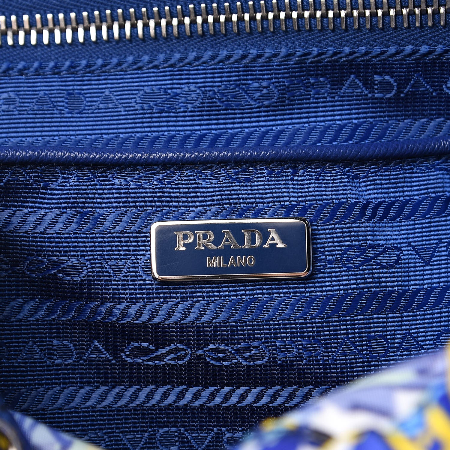 Prada Tessuto Nylon Floral Print Single Buckle Backpack Bluette Dis Primule 6 of 9