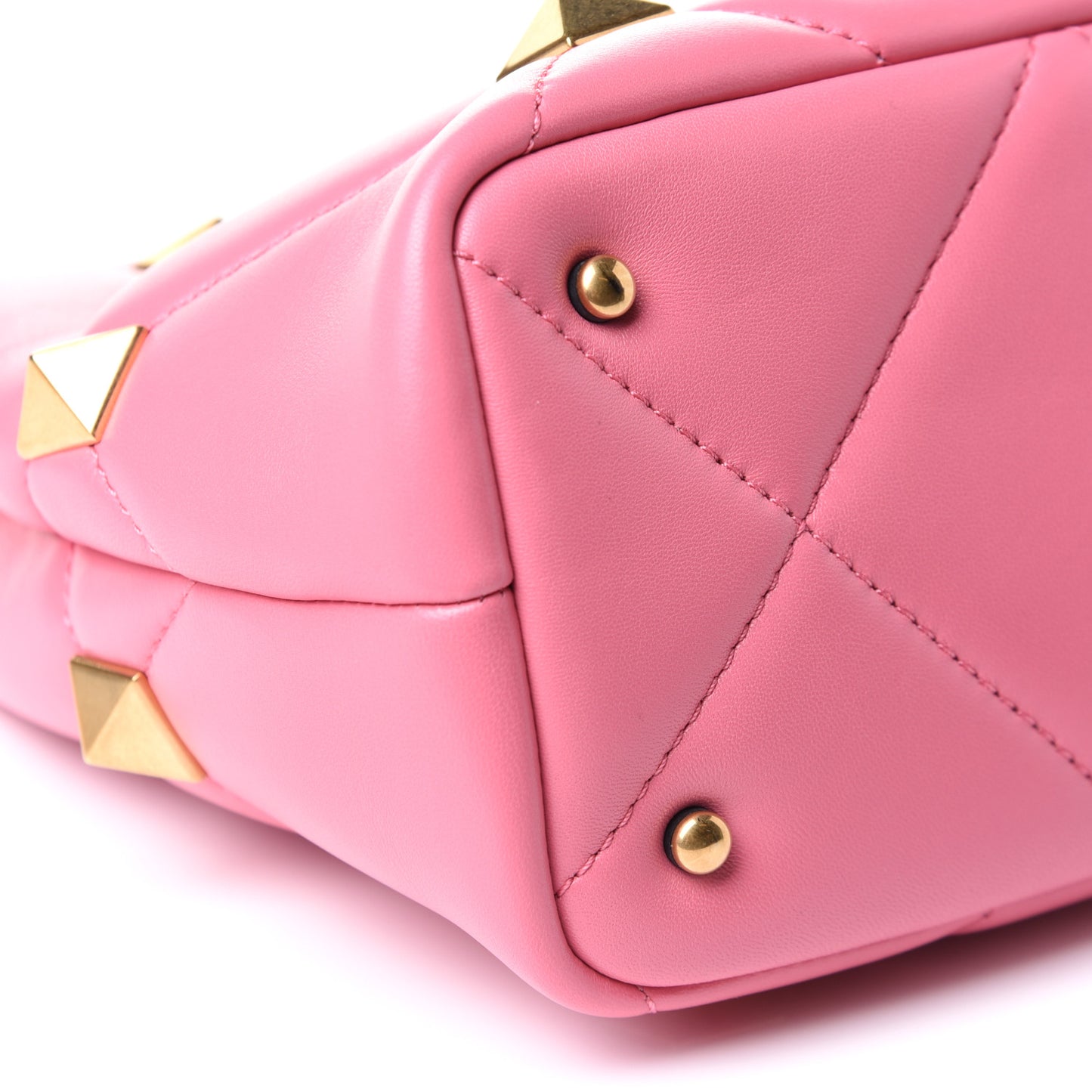 Nappa Small Roman Stud The Handle Bag Flamingo Pink