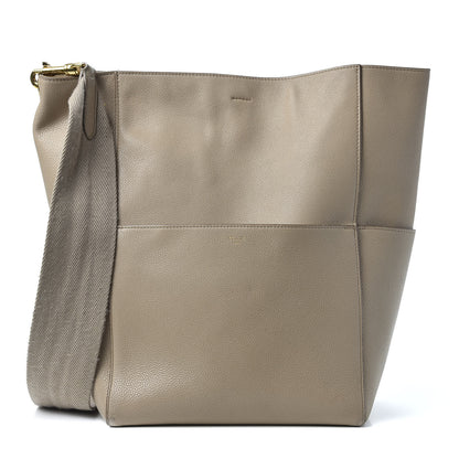 Celine Soft Grained Calfskin Sangle Bucket Bag Taupe 1 of 11