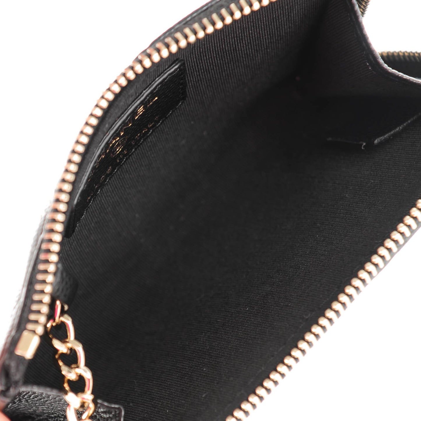 Caviar Camellia Embossed Key Holder Case Black