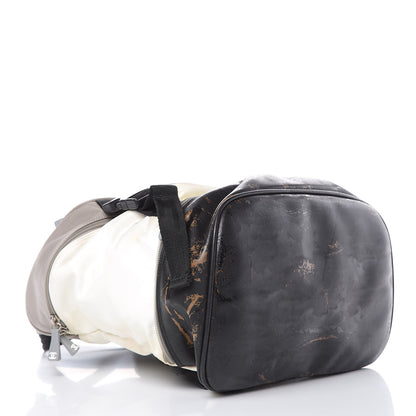 Chanel Nylon Calfskin CC Backpack White Gray 4 of 25