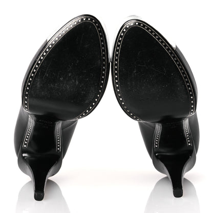 Chanel Calfskin Cap Toe CC Pumps 39 Black Silver 7 of 14