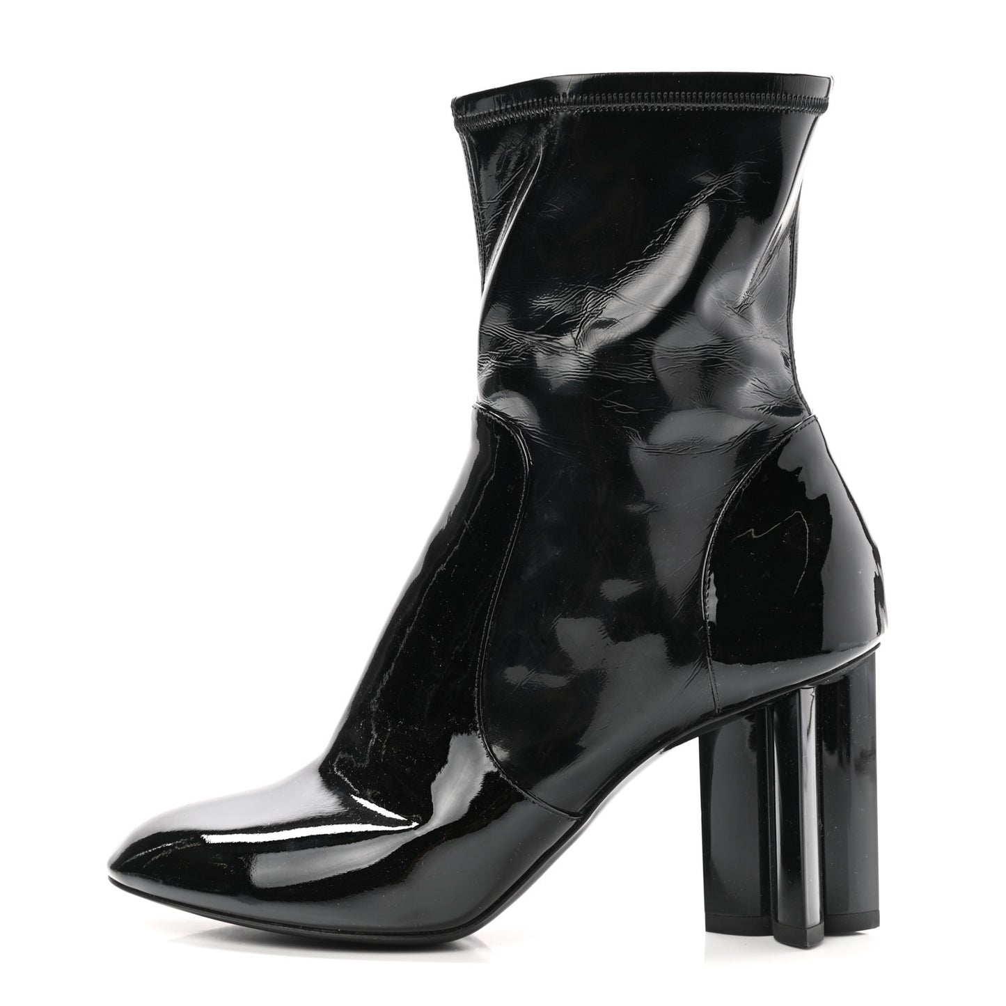 Patent Silhouette Ankle Boots 38.5 Black