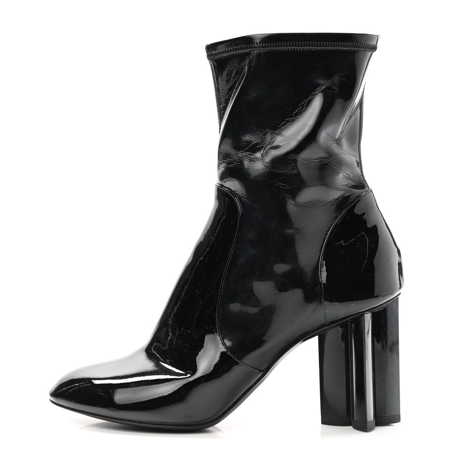 Louis Vuitton Patent Silhouette Ankle Boots 38.5 Black 1 of 10