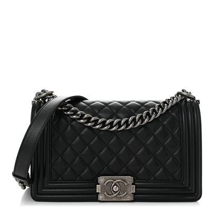 Chanel Lambskin Quilted Medium Boy Flap Black 1 of 10