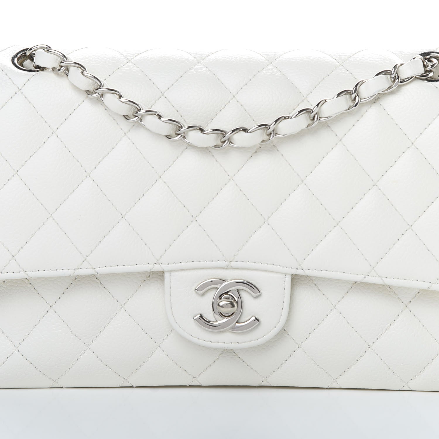 Chanel Caviar Quilted Small Double Flap White 8 of 14