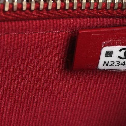 Chanel Caviar Quilted Top Handle Slim Vanity With Chain Red 7 of 10