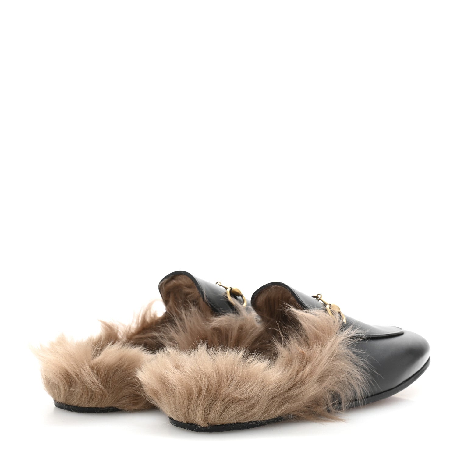 Gucci Calfskin Fur Womens Princetown Slippers 38 Black 5 of 9
