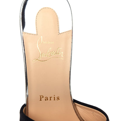 Christian Louboutin Veau Velours Specchio Dear Home 55 Slide Sandals 39.5 Black Crystal 8 of 10