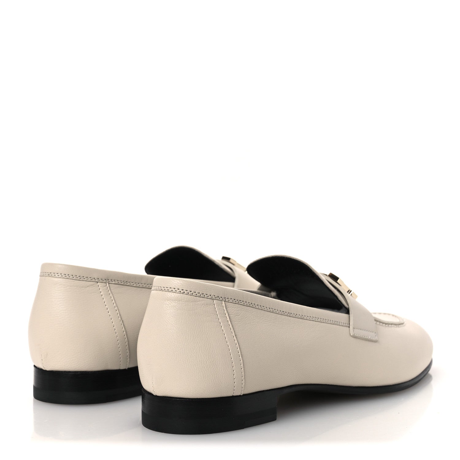 Hermes Goatskin Womens Paris Loafers 37.5 Beige Glaise 5 of 11