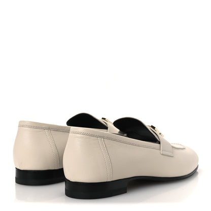 Hermes Goatskin Womens Paris Loafers 37.5 Beige Glaise 5 of 11