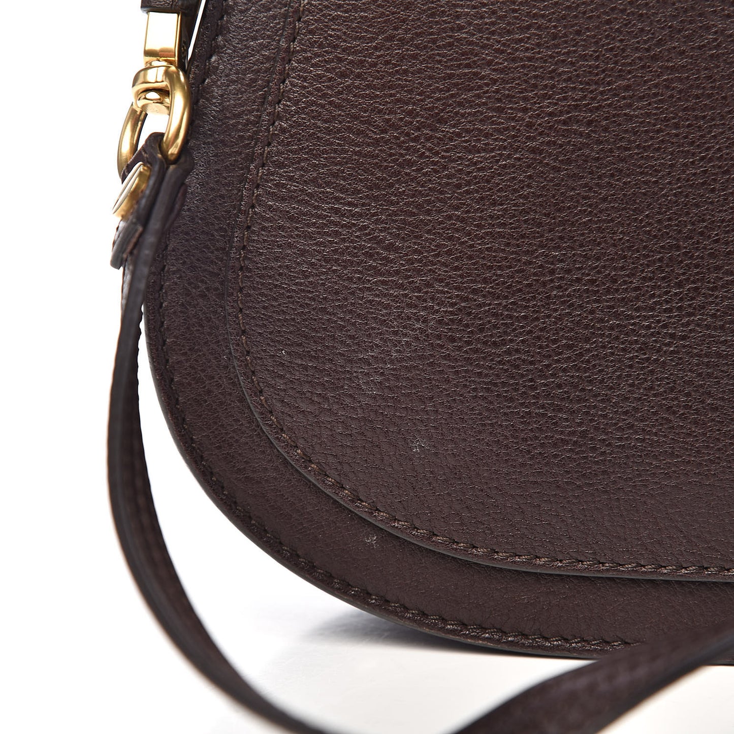 Calfskin Suede Small Nile Bracelet Bag Carbon Brown