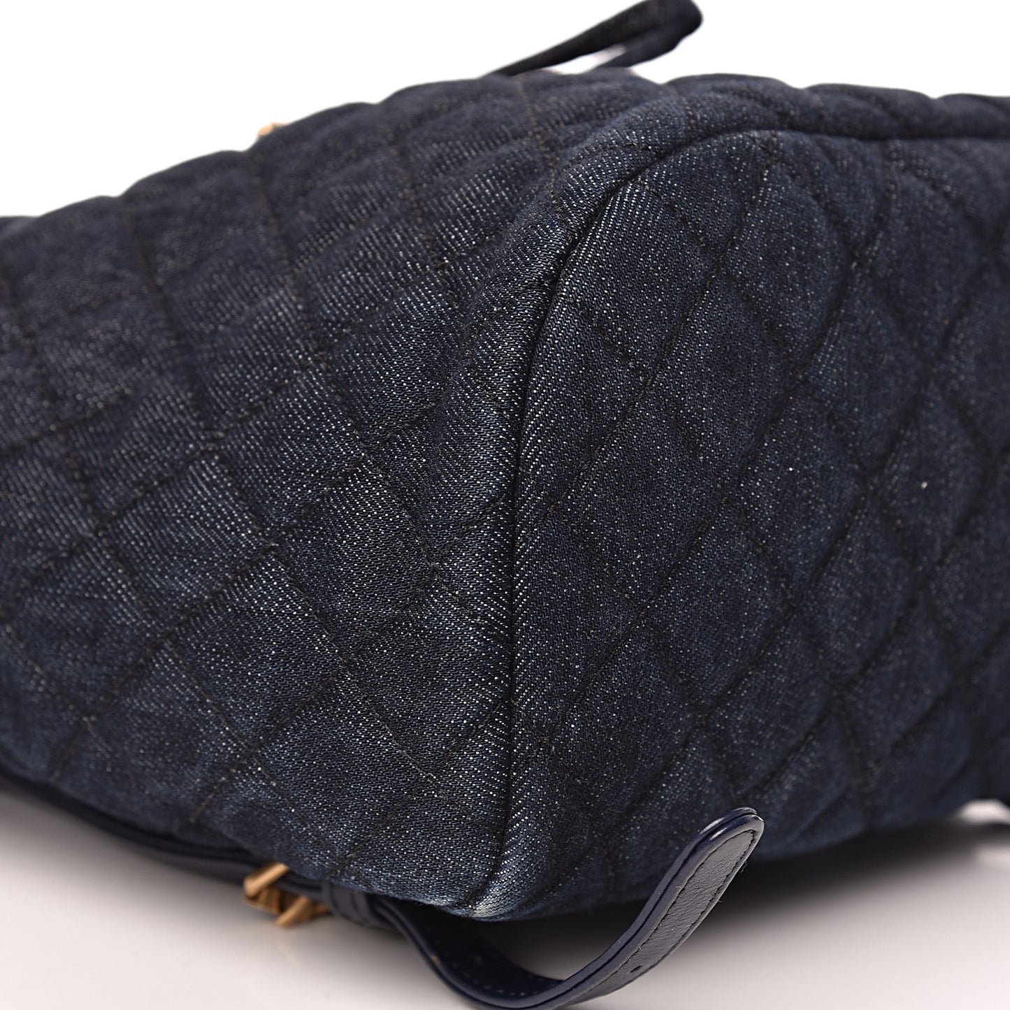 Washed Denim Quilted Small Urban Spirit Backpack Dark Blue
