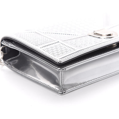 Christian Dior Metallic Patent Micro-Cannage Medium Diorama Flap Bag Silver 6 of 10