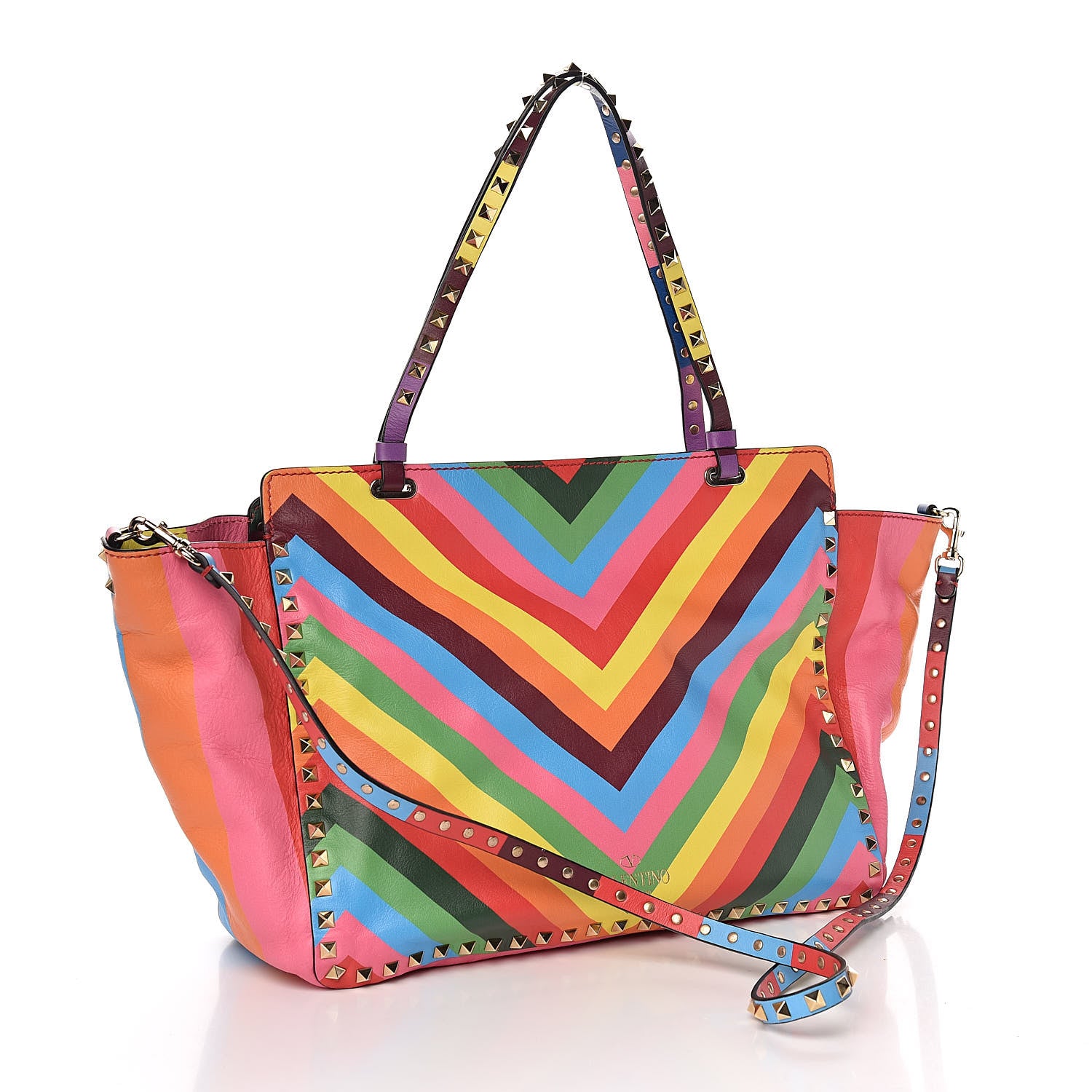 Valentino Garavani Vitello 1973 Medium Rockstud Tote Multicolor 3 of 9