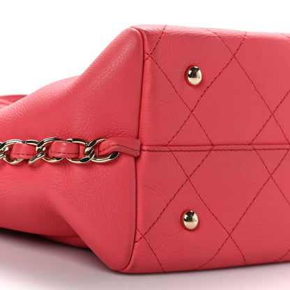 Chanel Bullskin Stitched Small Shopping Tote Pink 8 of 9