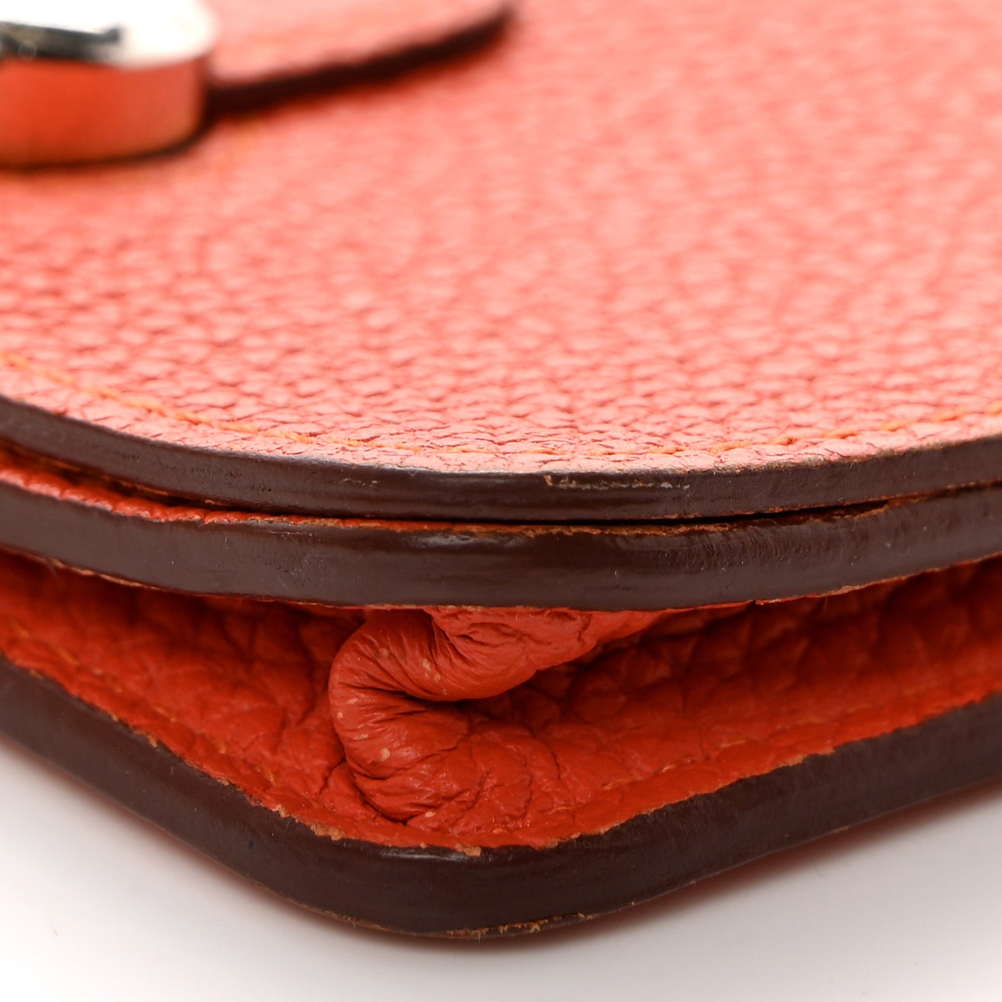 Togo Dogon Card Case Key Holder Orange