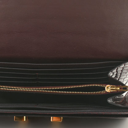 Hermes Shiny Alligator Constance Long Wallet Bordeaux 10 of 12