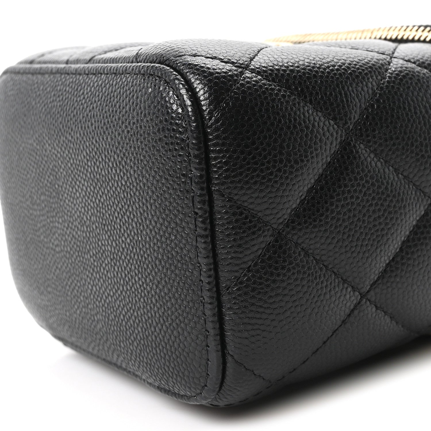 Chanel Caviar Quilted Mini Pearl On Top Vanity Case With Chain Black 10 of 10