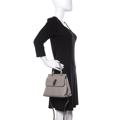Gucci Cellarius Calfskin Small Bamboo Daily Top Handle Bag Storm Grey 3 of 9