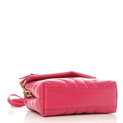 Saint Laurent Calfskin Y Quilted Monogram Toy Loulou Strap Bag Fresh Fuxia 4 of 7