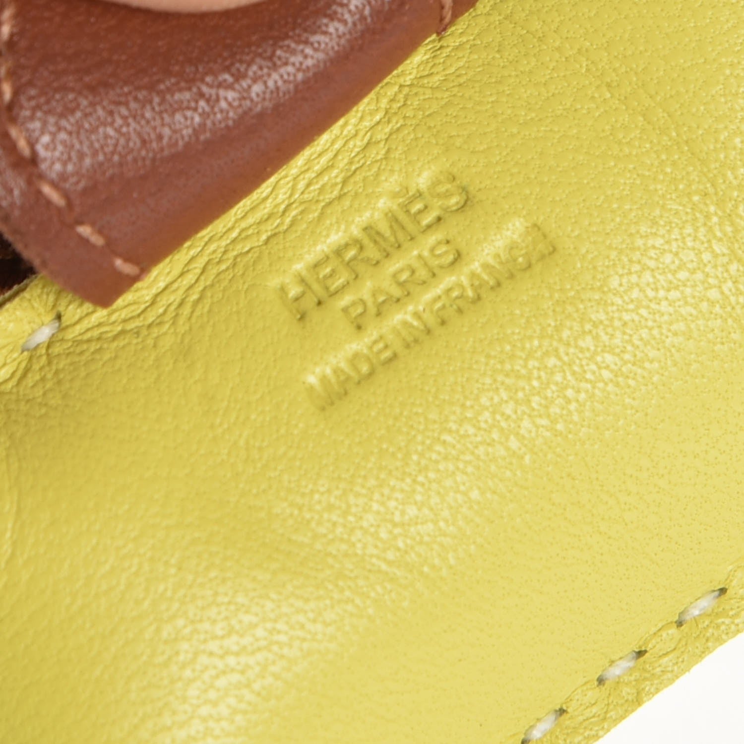Hermes Milo Lambskin Grigri Rodeo Horse Bag Charm PM Lime Menthe Fauve 3 of 4