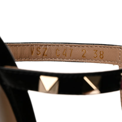 Valentino Garavani Calfskin Rockstud 60mm Caged Slide Sandals 38 Black 7 of 8